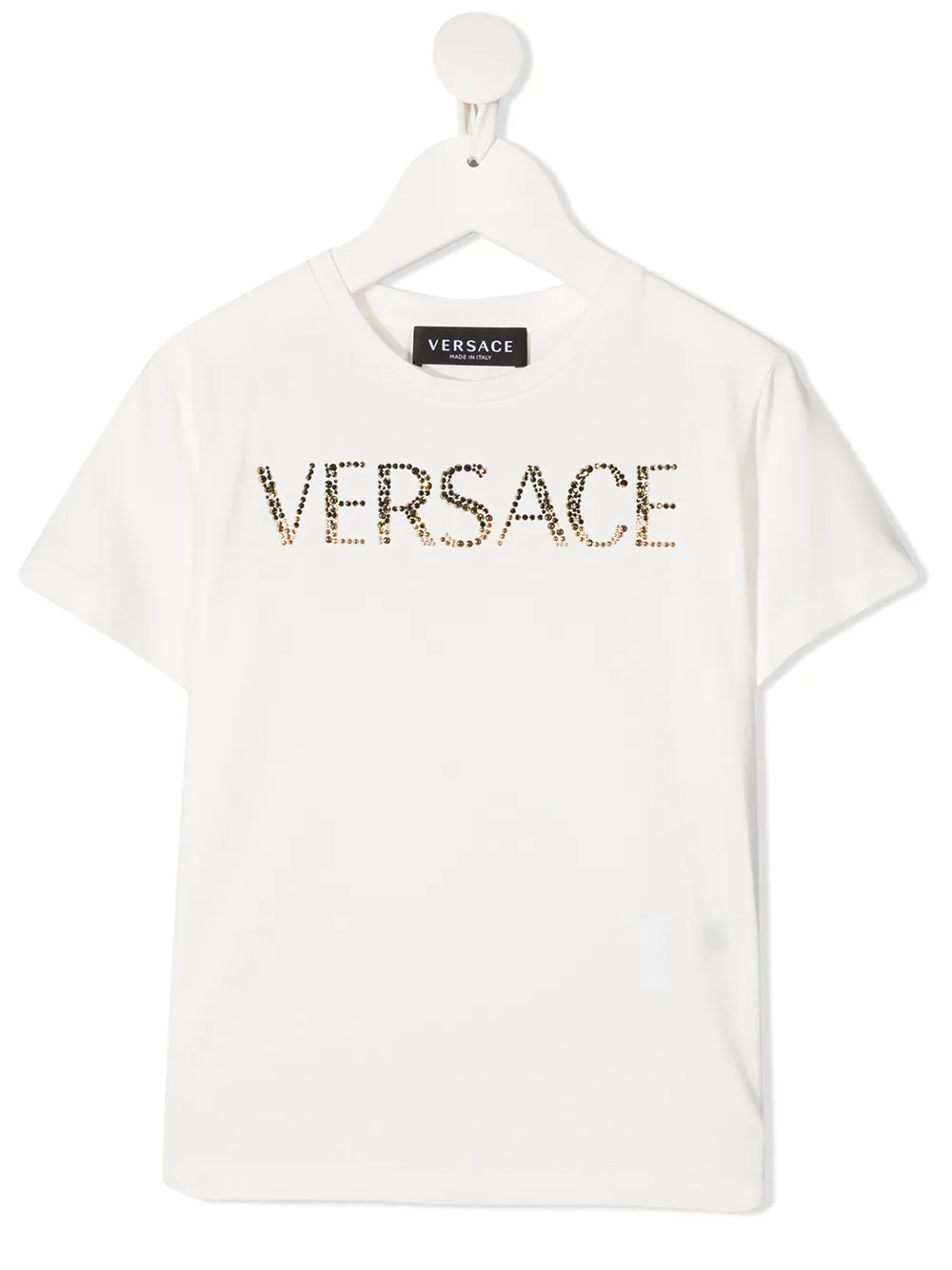 

Versace Kids playera con detalle del logo - Blanco