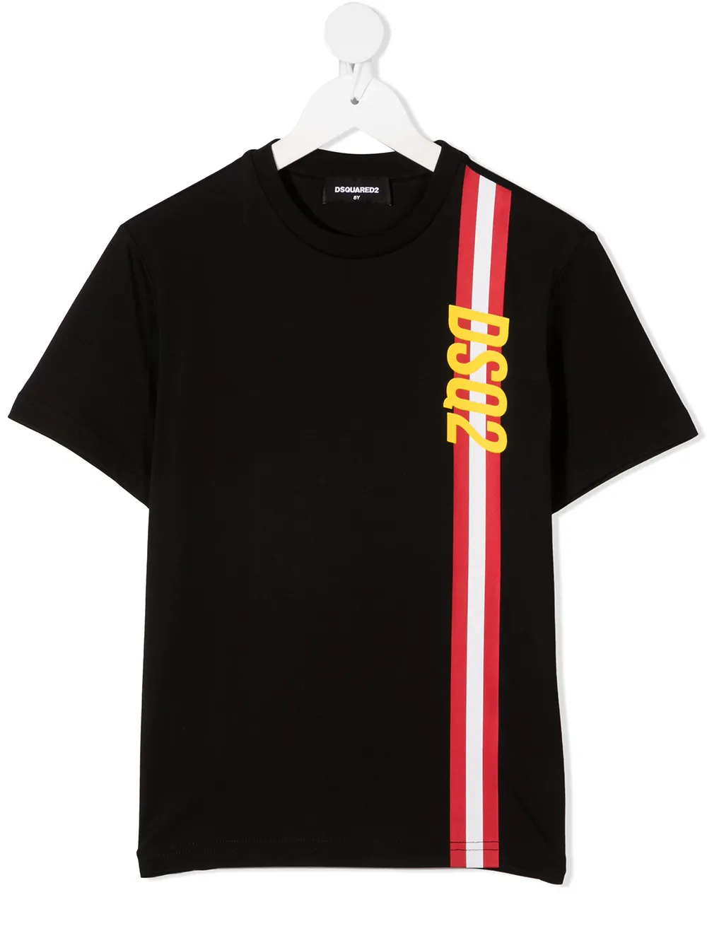 

Dsquared2 Kids playera con franja del logo - Negro