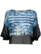 Image 1 of Alberta Ferretti stripe-print floral silk blouse