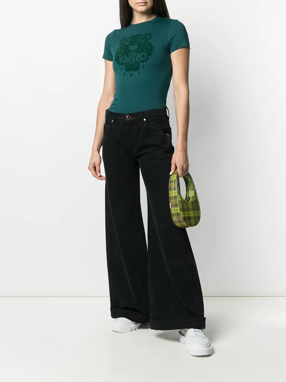 Kenzo T-shirt met tijgerpatroon Groen