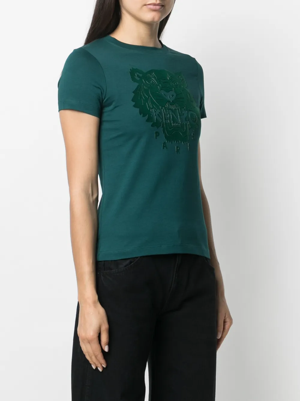 Kenzo T-shirt met tijgerpatroon Groen