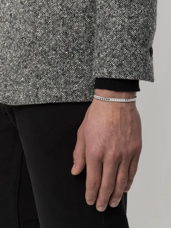 Silver online tag bracelet