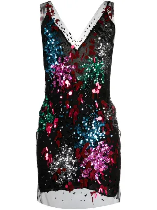 rainbow sequin mini dress