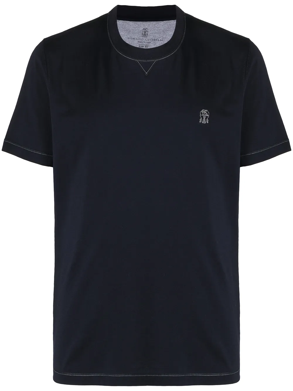 

Brunello Cucinelli embroidered-logo T-shirt - Blue