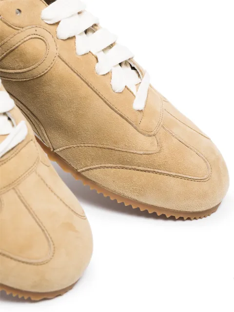 loewe beige & navy ballet runner sneakers