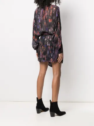 Keita abstract-batik print wrap dress展示图