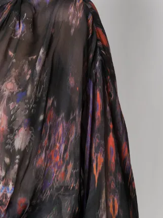 Keita abstract-batik print wrap dress展示图