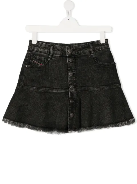 Diesel Kids تنورة جينز بأطراف منسلة