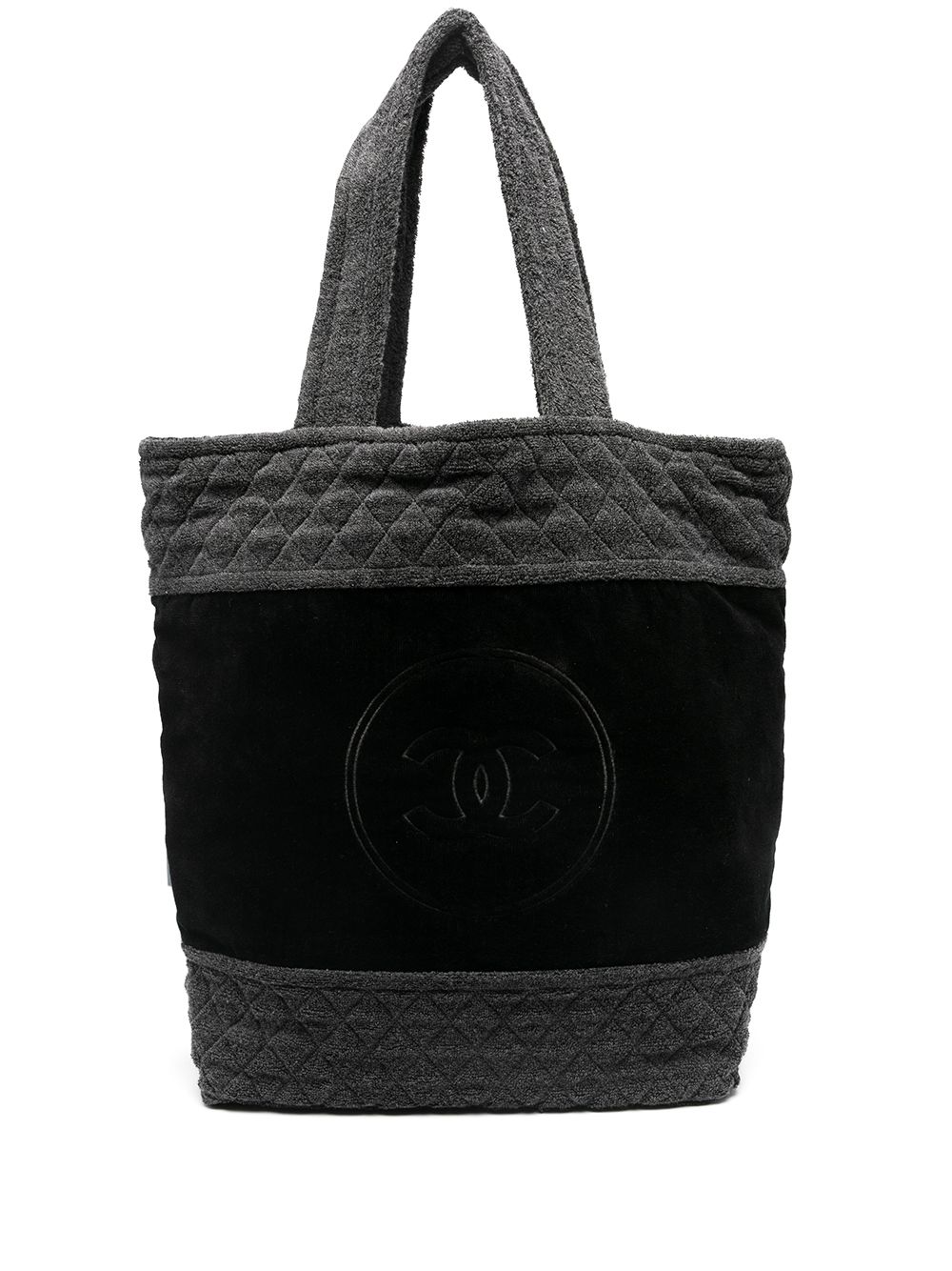 Pre-owned Chanel 2018 Terry Cc Cloth Tote Bag In Black