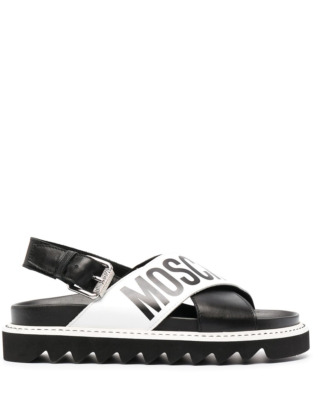 

Moschino sandalias con logo en las correas - Negro