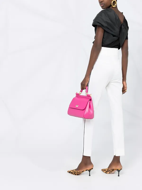 side stripe high-waisted trousers 