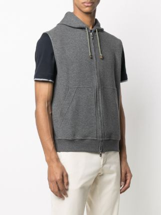 sleeveless zip-up hoodie展示图