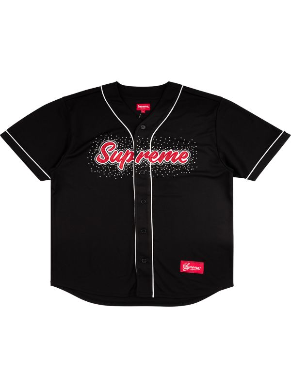 supreme rhinestone baseball jersey