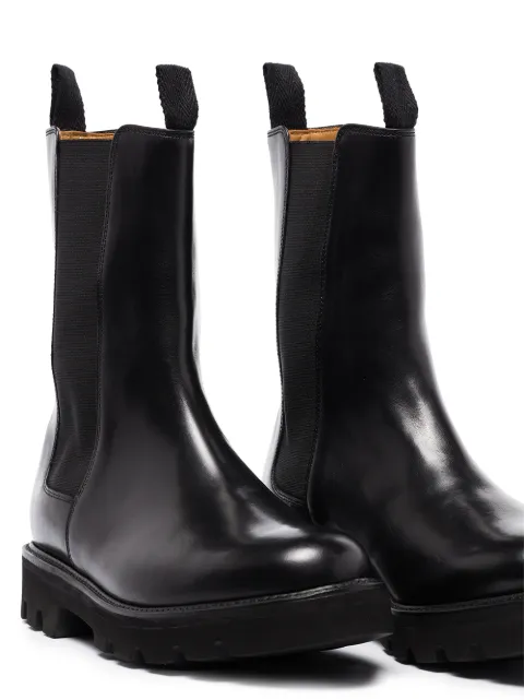 albie ecru leather chunky chelsea boots