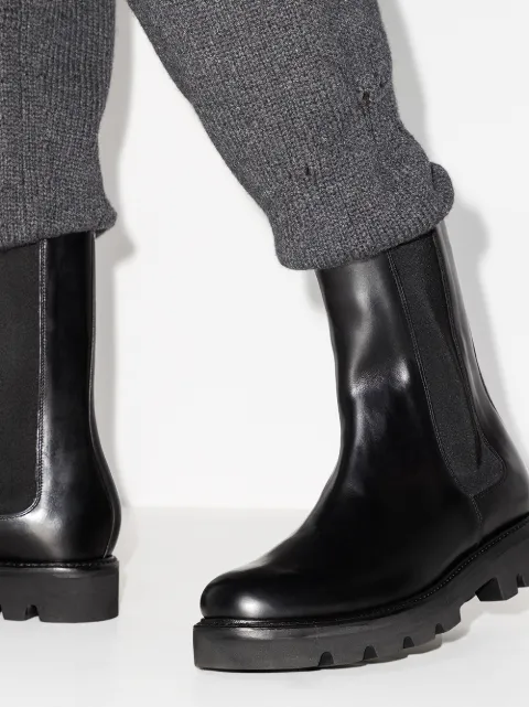 albie ecru leather chunky chelsea boots