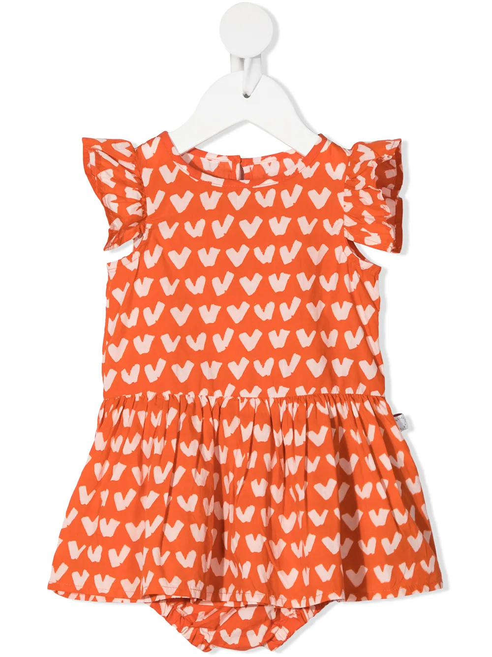 

Stella McCartney Kids vestido con corazones estampados - Naranja