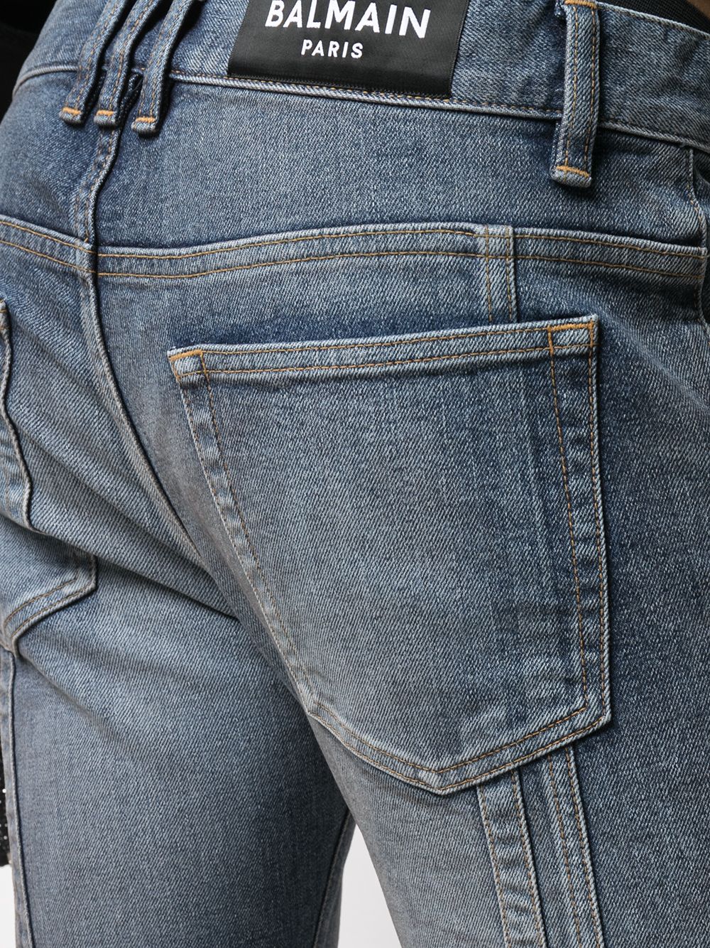 фото Balmain узкие джинсы со вставками в рубчик