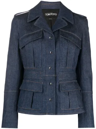 Shop TOM FORD fitted denim jacket with 