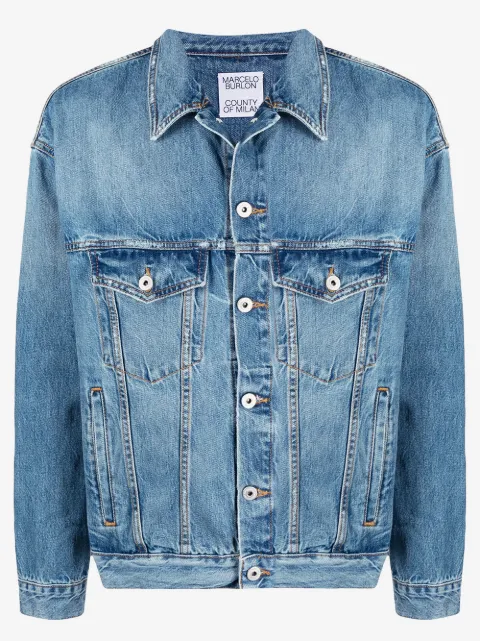 COUNTY OF MILAN logo patch denim jacket 