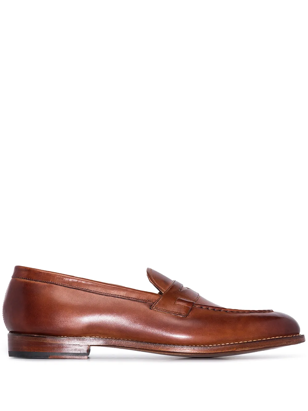 Grenson Lloyd Almond Toe Loafers In Brown