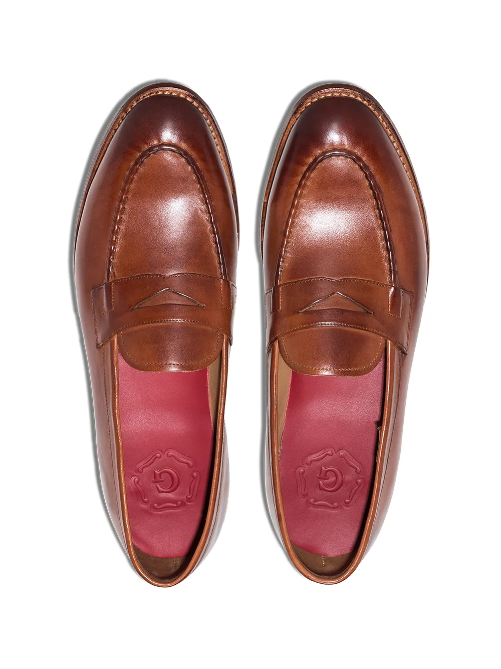 Grenson Lloyd Leather Penny Loafers In Brown