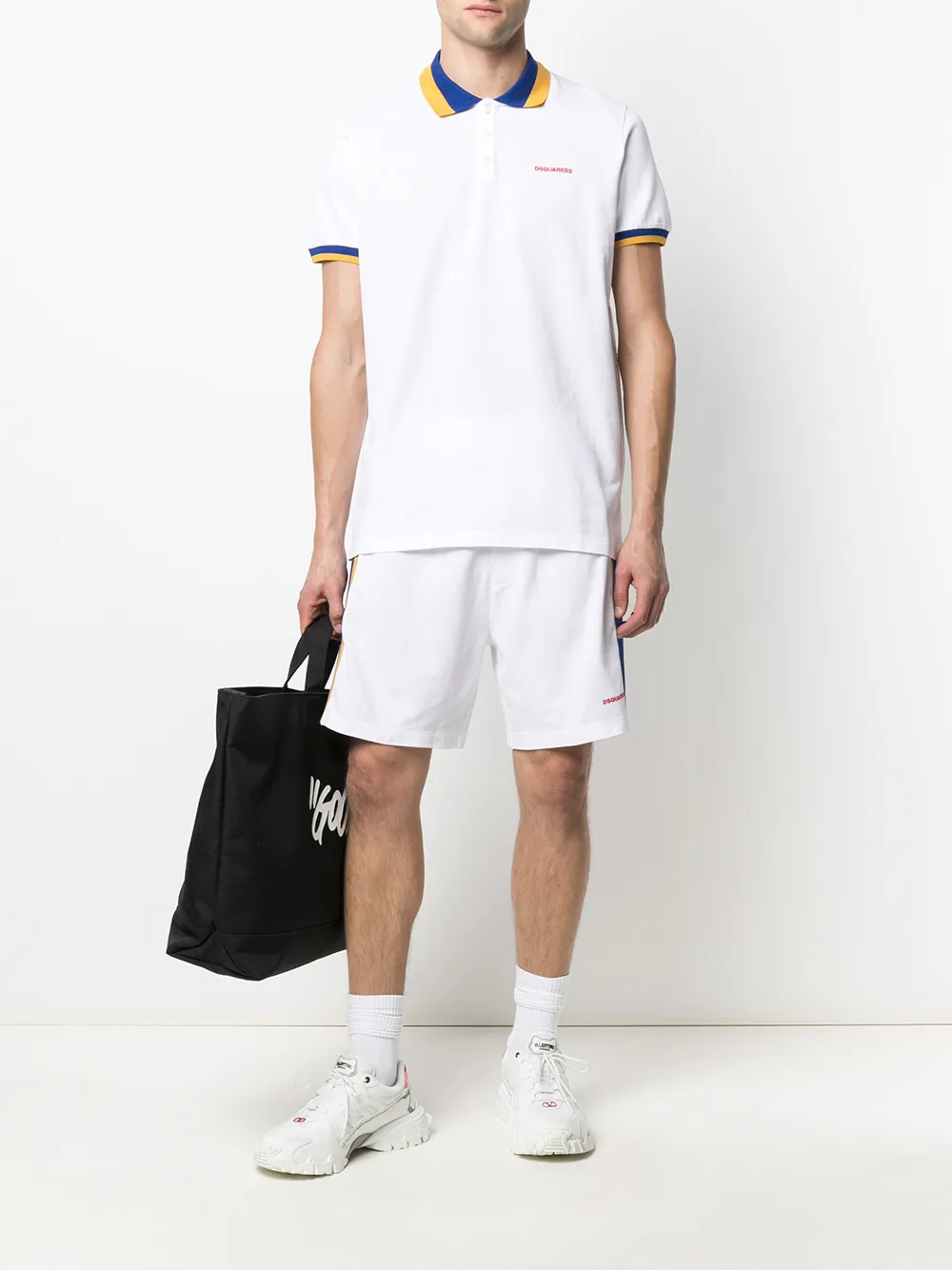 Image 2 of Dsquared2 logo-printed polo shirt
