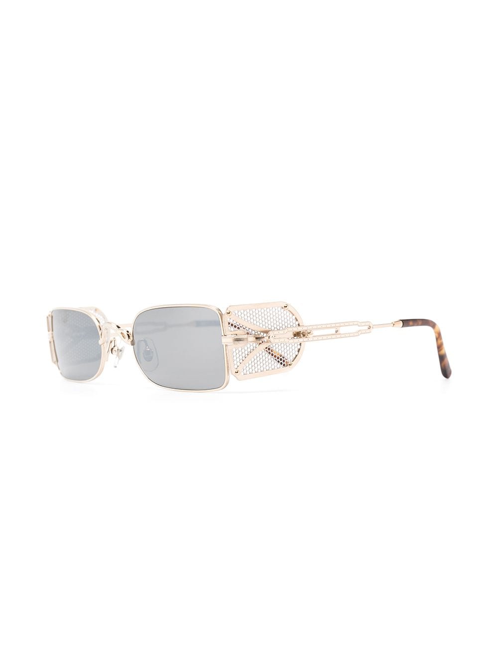 Shop Matsuda 10611h Rounded-frame Sunglasses In Brushed Gold / Brushed Silver