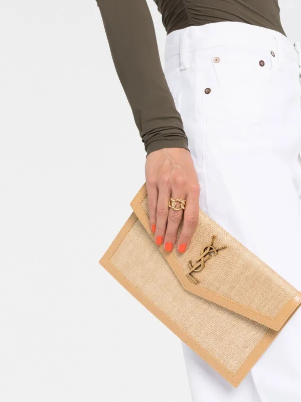 Saint laurent uptown canvas clutch Clearance