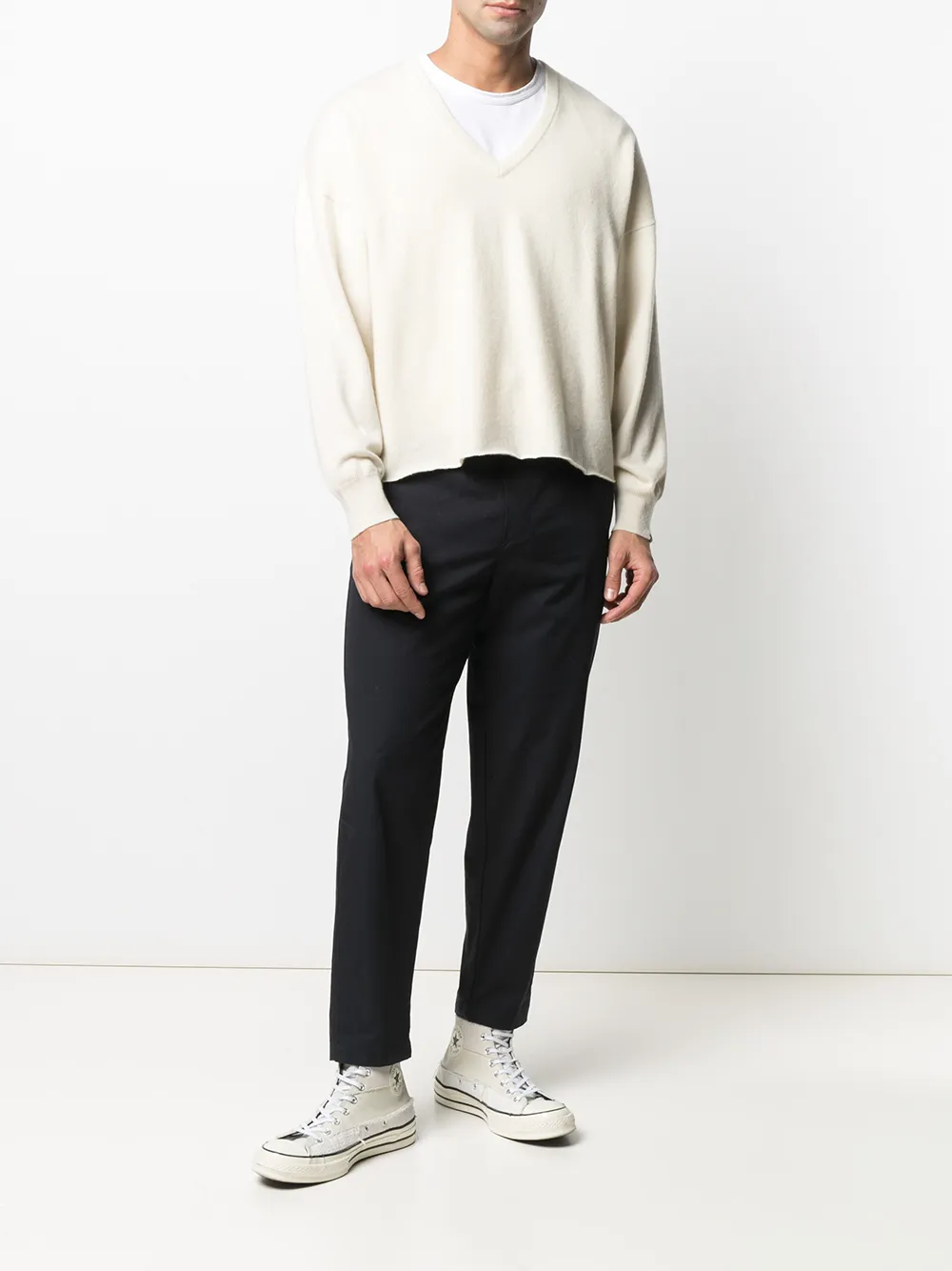 Image 2 of extreme cashmere fine-knit V-neck jumper