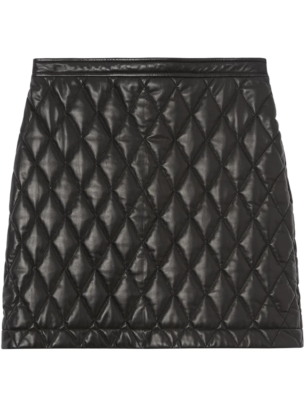 Burberry Diamond Quilted Mini Skirt In Black