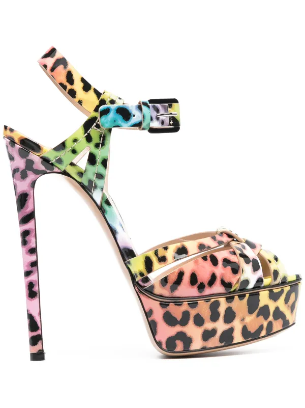 zebra print platform heels