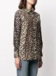 GANNI leopard print ruffle collar blouse