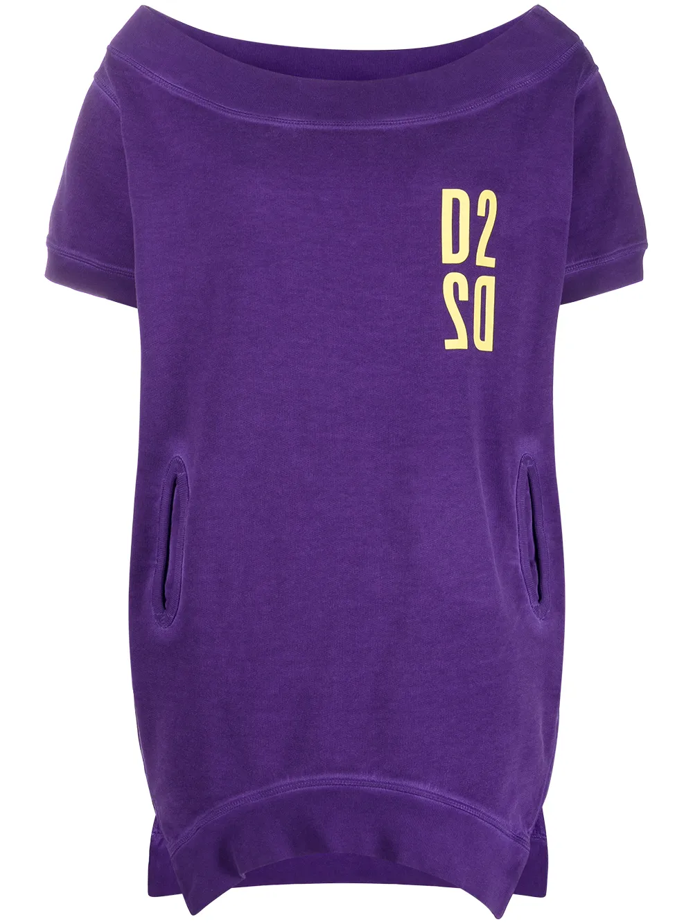 Image 1 of Dsquared2 cold-shoulder logo-print sweatshirt