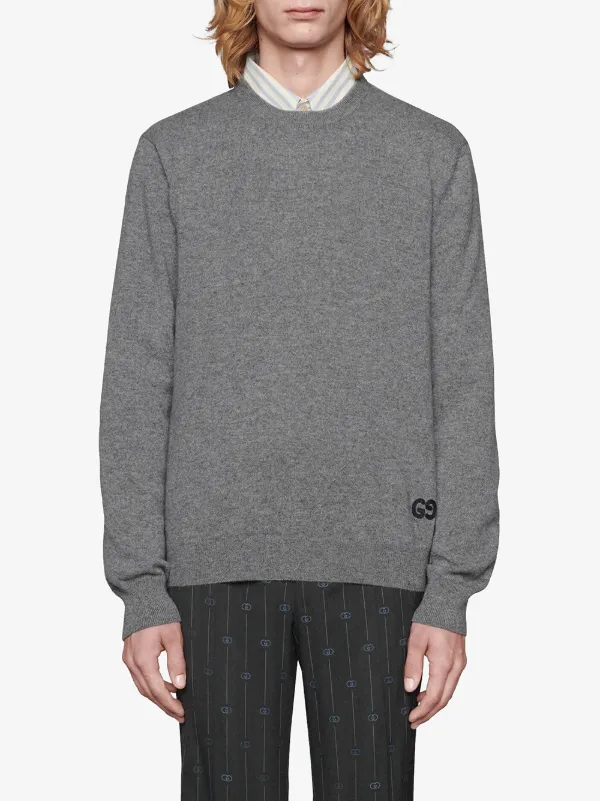 Shop Gucci logo-embroidered cashmere jumper with Express Delivery ...