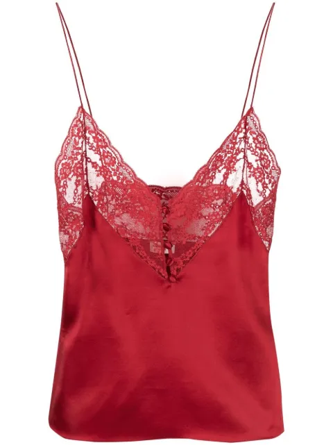 Saint Laurent lace trim silk cami