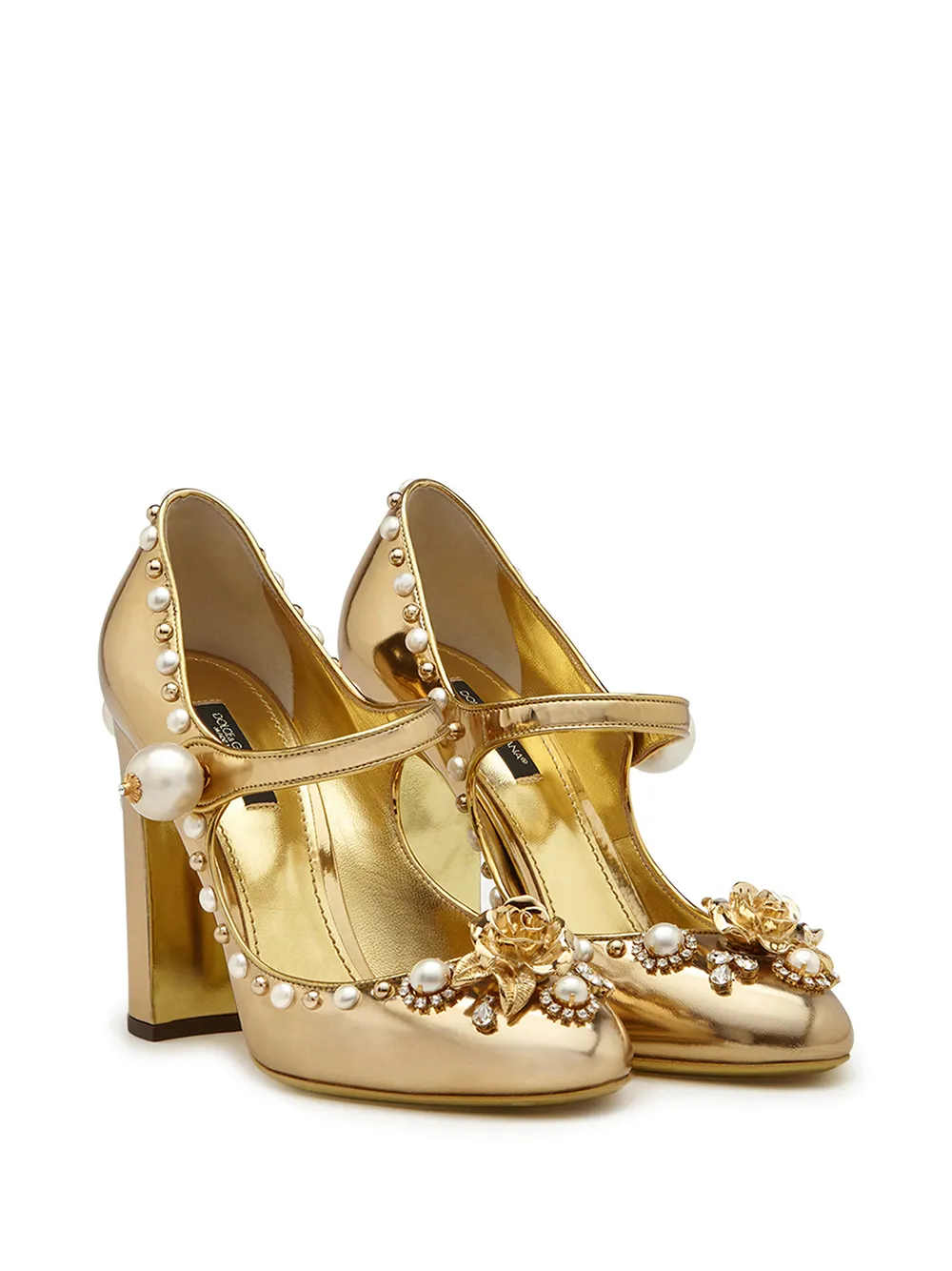 фото Dolce & gabbana декорированные туфли на блочном каблуке