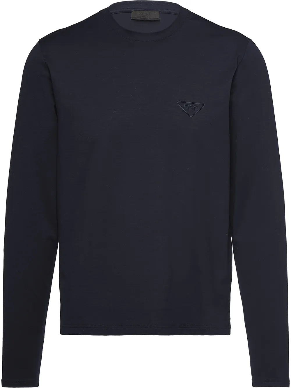 

Prada logo plaque long-sleeved T-shirt - Blue