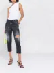 Image 2 of Dsquared2 paint-splatter cropped jeans