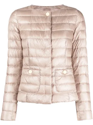 collarless padded jacket