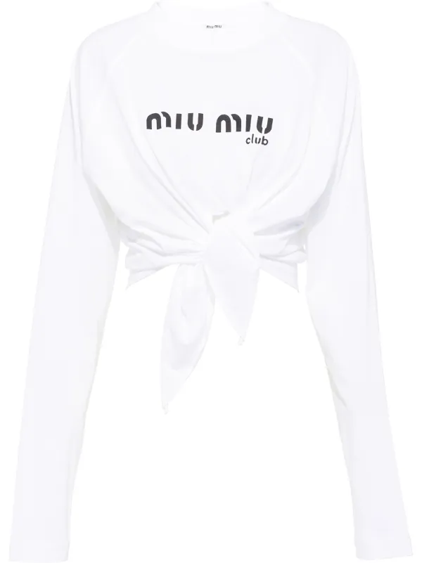 Miu Miu ロゴ クロップドTシャツ 通販 - FARFETCH