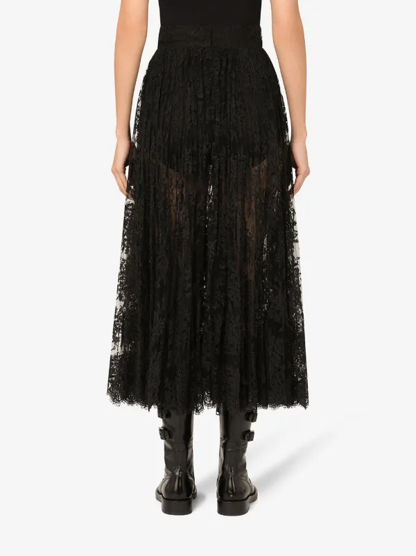 スカート Dolce & Gabbana Lace midi skirt Dolce & Gabbana Sheer Lace Midi Skirt | Black | FARFETCH