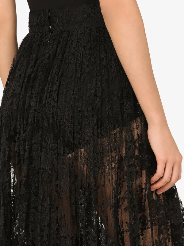 【関税＆送料込み】Dolce & Gabbana Lace Midi Skirt Lace midi skirt in Black for Women | Dolce&Gabbana® US