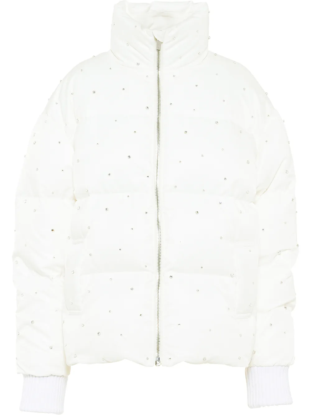 Image 1 of Miu Miu Re-Nylon crystal-embellished puffer jacket
