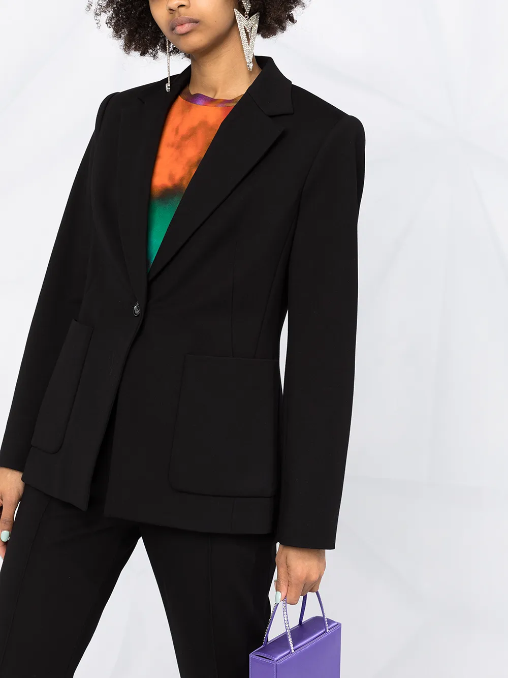 Shop Dorothee Schumacher Emotional Essence Single-breasted Blazer In Black