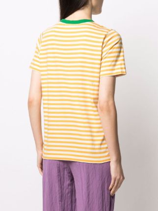 embroidered heart striped T-shirt展示图