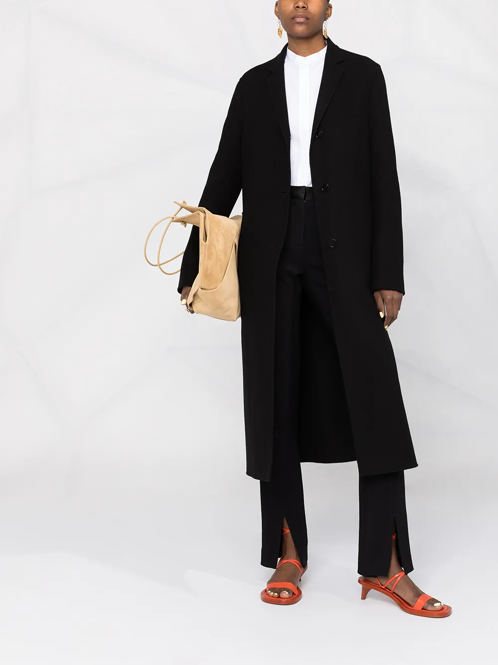 фото Jil sander однобортное пальто с поясом