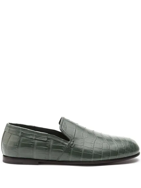 Dolce & Gabbana crocodile-embossed leather loafers