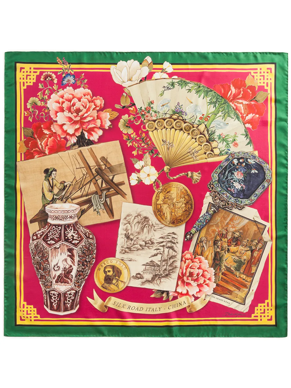 

Dolce & Gabbana mascada con estampado Silk Road - Rojo