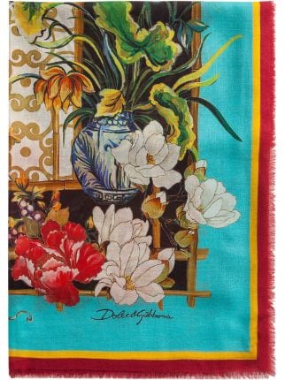 Dolce & Gabbana Dolcegabbana Floral Print Modal Cashmere Scarf