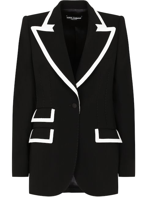 Dolce & Gabbana Blazer de lã mista com listras contrastantes